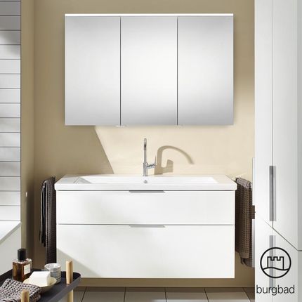Burgbad Eqio zestaw mebli łazienkowych 3 umywalka z szafką pod umywalkę i szafka z lustrem SFAN123LF2009C0001G0146