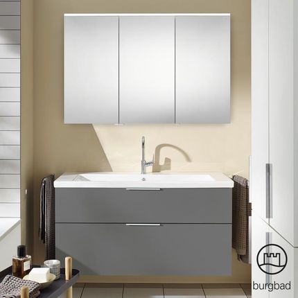 Burgbad Eqio zestaw mebli łazienkowych 3 umywalka z szafką pod umywalkę i szafka z lustrem SFAN123LF2010C0001G0146