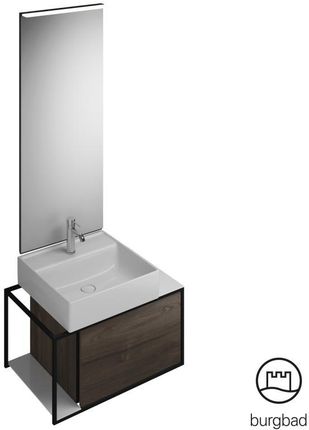 Burgbad Junit zestaw mebli łazienkowych umywalka ceramiczna z szafką pod umywalkę i z lustrem SFLF076LF3152C0001G0175