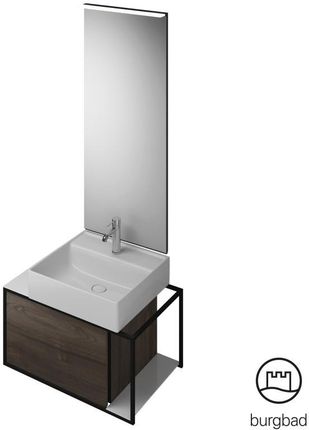 Burgbad Junit zestaw mebli łazienkowych umywalka ceramiczna z szafką pod umywalkę i z lustrem SFLF076RF3152C0001G0175