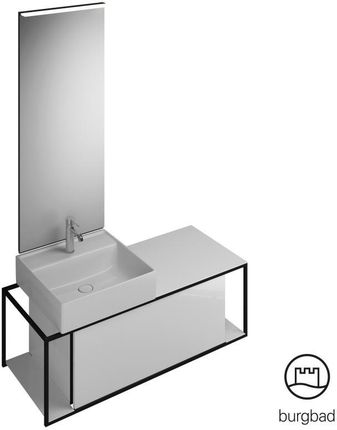 Burgbad Junit zestaw mebli łazienkowych umywalka ceramiczna z szafką pod umywalkę i z lustrem SFLF120LF3148C0001G0175