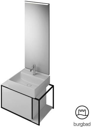 Burgbad Junit zestaw mebli łazienkowych umywalka ceramiczna z szafką pod umywalkę i z lustrem SFLF076RF3148C0001G0175