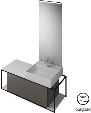 Burgbad Junit zestaw mebli łazienkowych umywalka ceramiczna z szafką pod umywalkę i z lustrem SFLF120RF3149C0001G0175