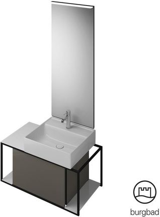 Burgbad Junit zestaw mebli łazienkowych umywalka ceramiczna z szafką pod umywalkę i z lustrem SFLF090RF3149C0001G0175