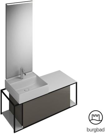 Burgbad Junit zestaw mebli łazienkowych umywalka ceramiczna z szafką pod umywalkę i z lustrem SFLF120LF3149C0001G0175