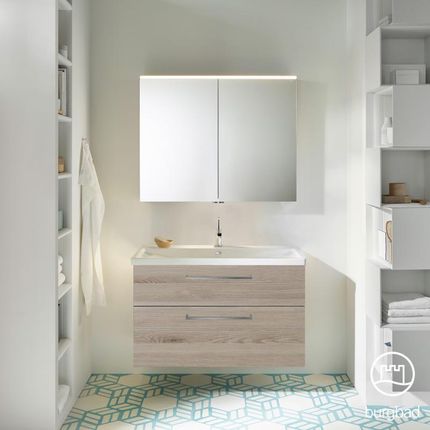 Burgbad Eqio zestaw mebli łazienkowych 1 umywalka z szafką pod umywalkę i szafka z lustrem SFAN103F2632C0001P95