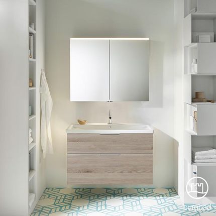 Burgbad Eqio zestaw mebli łazienkowych 1 umywalka z szafką pod umywalkę i szafka z lustrem SFAN103F2632C0001G0146