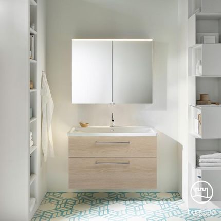 Burgbad Eqio zestaw mebli łazienkowych 1 umywalka z szafką pod umywalkę i szafka z lustrem SFAN103F3180C0001P95