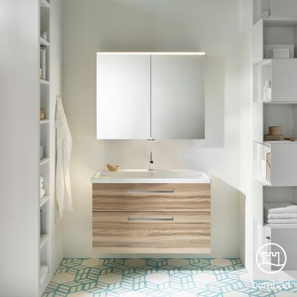 Burgbad Eqio zestaw mebli łazienkowych 1 umywalka z szafką pod umywalkę i szafka z lustrem SFAN103F3437C0001P95
