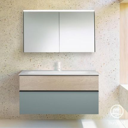 Burgbad Fiumo zestaw mebli łazienkowych umywalka z szafką pod umywalkę i szafka z lustrem SFXV122F3957FOT45C0001G0200