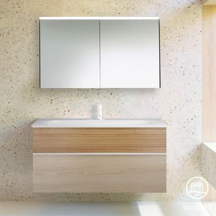 Burgbad Fiumo zestaw mebli łazienkowych umywalka z szafką pod umywalkę i szafka z lustrem SFXV122F3959FOT52C0001G0223