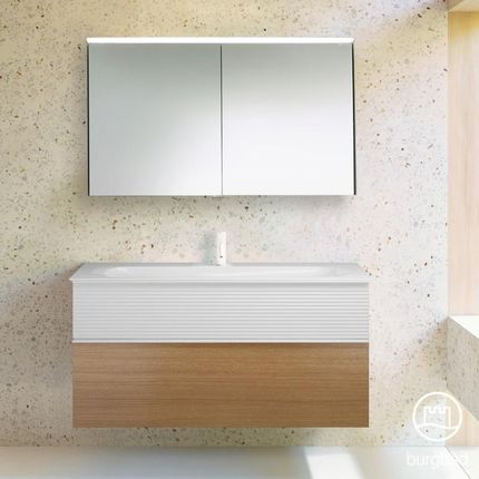 Burgbad Fiumo zestaw mebli łazienkowych umywalka z szafką pod umywalkę i szafka z lustrem SFXV122F3960FOT2C0001G0223
