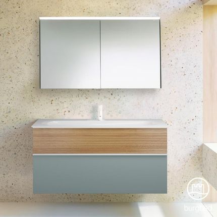 Burgbad Fiumo zestaw mebli łazienkowych umywalka z szafką pod umywalkę i szafka z lustrem SFXV122F3957FOT52C0001G0223