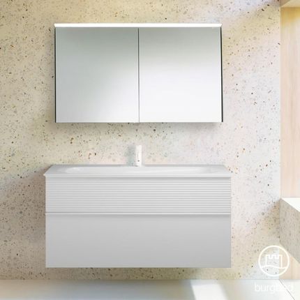 Burgbad Fiumo zestaw mebli łazienkowych umywalka z szafką pod umywalkę i szafka z lustrem SFXV122F3956C0001G0223