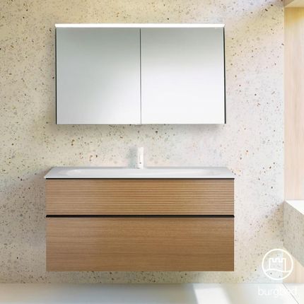 Burgbad Fiumo zestaw mebli łazienkowych umywalka z szafką pod umywalkę i szafka z lustrem SFXV122F3960C0001G0200