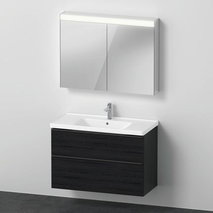 Duravit D-Neo umywalka szafka pod umywalkę i szafka z lustrem i oświetleniem DE011701616