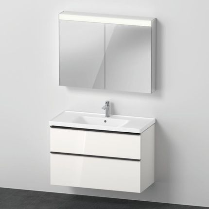 Duravit D-Neo umywalka szafka pod umywalkę i szafka z lustrem i oświetleniem DE011702222