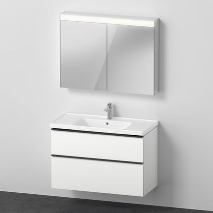 Duravit D-Neo umywalka szafka pod umywalkę i szafka z lustrem i oświetleniem DE011701818