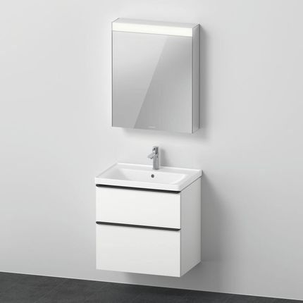Duravit D-Neo umywalka szafka pod umywalkę i szafka z lustrem i oświetleniem DE0115R1818