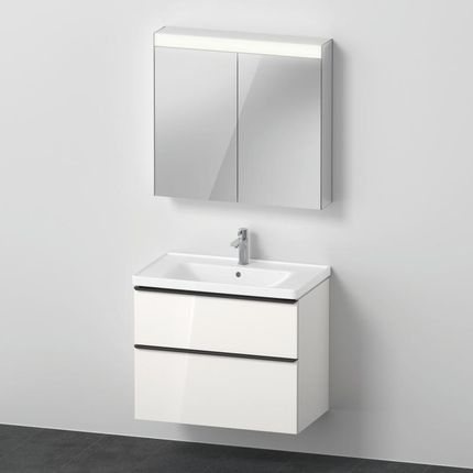 Duravit D-Neo umywalka szafka pod umywalkę i szafka z lustrem i oświetleniem DE011602222
