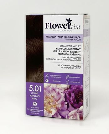 Flowertint Farba Do Włosów Jasny Popielaty Brąz 5.01 Kremowa Farba Trwały Kolor