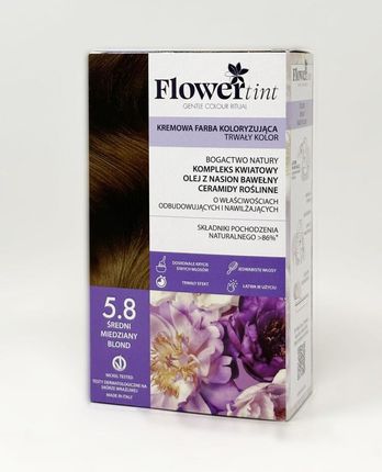 Flowertint Farba Do Włosów Jasny Tabakowy Kasztan 5.8 Kremowa Farba Trwały Kolor