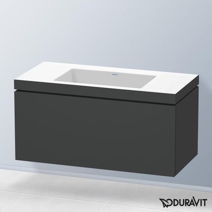 Duravit Vero Air umywalka z szafką pod umywalkę L-Cube z 1 szufladą LC6918N4949