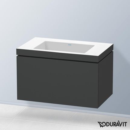 Duravit Vero Air umywalka z szafką pod umywalkę L-Cube z 1 szufladą LC6917N4949