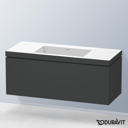 Duravit Vero Air umywalka z szafką pod umywalkę L-Cube z 1 szufladą LC6919N4949