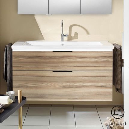 Burgbad Eqio umywalka z szafką podumywalkową z oświetleniem z 2 szufladami SEZA123F3437C0001G0200