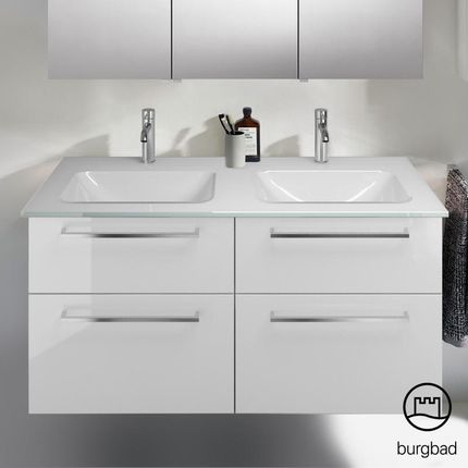Burgbad Eqio podwójna umywalka z szafką pod umywalkę z 4 szufladami SEYY122F2009A0070P95