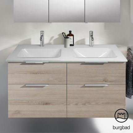 Burgbad Eqio podwójna umywalka z szafką pod umywalkę z 4 szufladami SEYY122F2632A0070G0146