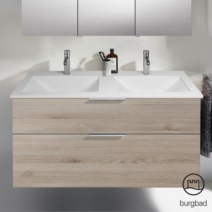 Burgbad Eqio podwójna umywalka z szafką pod umywalkę z 2 szufladami SEYV122F2632C0001G0146