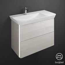 Burgbad Iveo umywalka z szafką z oświetleniem szer. 80 wys. 721 gł. 492 cm 2 szuflady wgłębienie po lewej SFFU080LF2835C0001