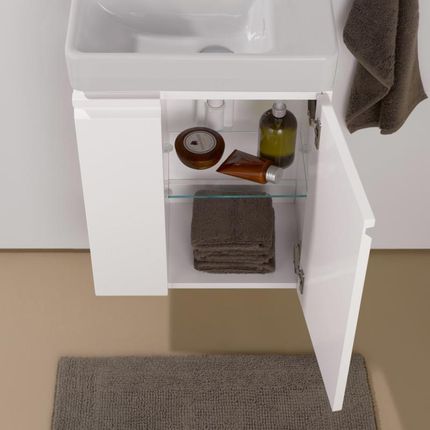 Laufen Pro S umywalka toaletowa z szafką pod umywalkę z 1 drzwiami H8159540001091+H4830020954751