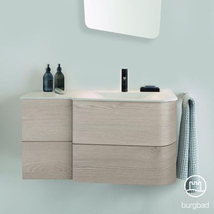 Burgbad Badu umywalka z szafką pod umywalkę z 4 szufladami SFUG092RF3696C0037G0196