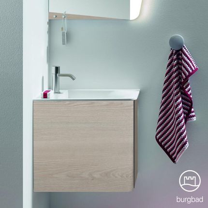 Burgbad Badu umywalka toaletowa z szafką pod umywalkę z 1 drzwiami SFUM052RF3696C0001G0196