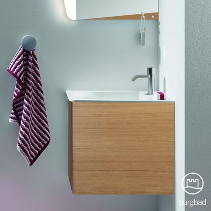 Burgbad Badu umywalka toaletowa z szafką pod umywalkę z 1 drzwiami SFUM052LF3698C0037G0196