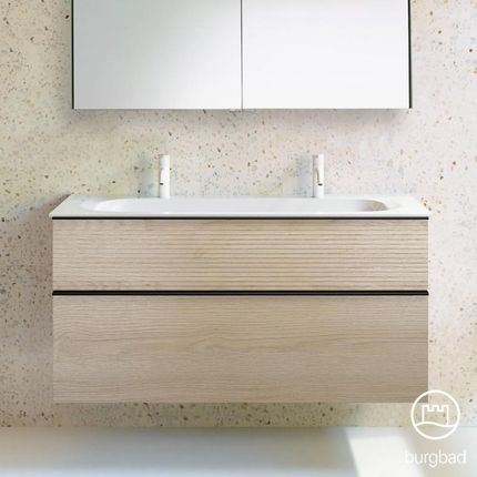 Burgbad Fiumo podwójna umywalka z szafką pod umywalkę z 2 szufladami SFXO122F3959C0001G0200