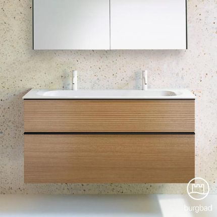 Burgbad Fiumo podwójna umywalka z szafką pod umywalkę z 2 szufladami SFXO122F3960C0001G0200