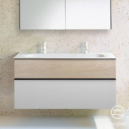 Burgbad Fiumo podwójna umywalka z szafką pod umywalkę z 2 szufladami SFXM122F3956FOT45C0001G0200