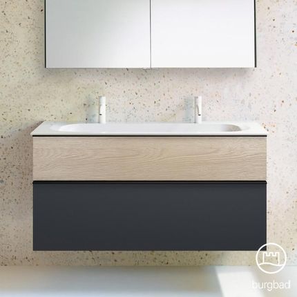 Burgbad Fiumo podwójna umywalka z szafką pod umywalkę z 2 szufladami SFXM122F3958FOT45C0001G0200