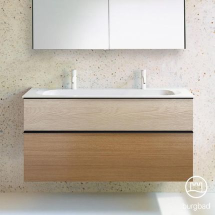 Burgbad Fiumo podwójna umywalka z szafką pod umywalkę z 2 szufladami SFXM122F3960FOT45C0001G0200