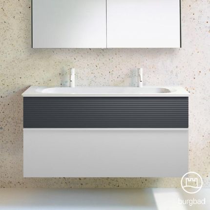 Burgbad Fiumo podwójna umywalka z szafką pod umywalkę z 2 szufladami SFXO122F3956FOT56C0001G0223