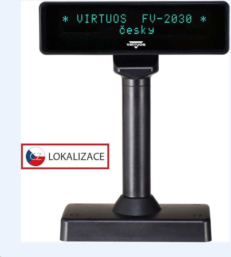 VFD Kundendisplay Virtuos FV-2029M - 2x20 Zeichen Seriell RS-232 12V