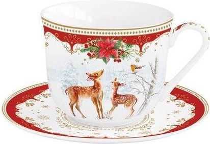 Easy Life Christmas Melody Porcelanowa Filiżanka Ze Spodkiem W Kolorowym Pudełku 370Ml (R1110Cmel)