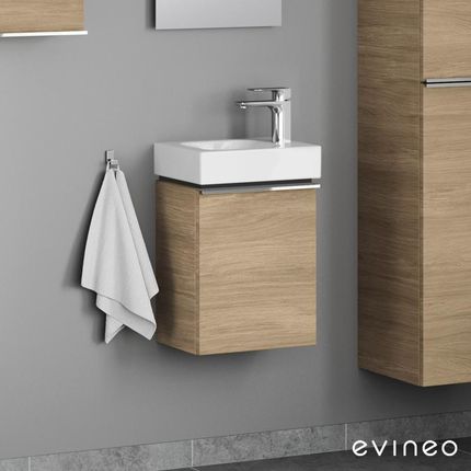 Geberit iCon umywalka toaletowa z szafką pod umywalkę Evineo ineo4 z 1 drzwiami z uchwytem 124736000+BE0215OA