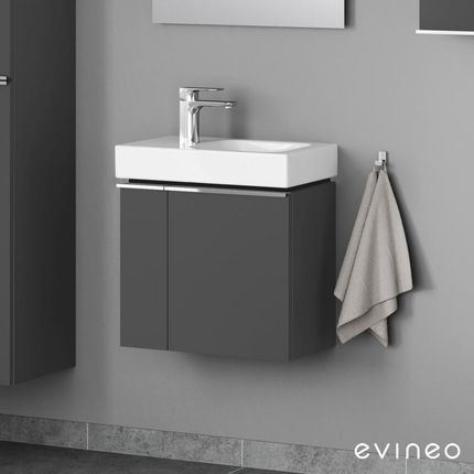Geberit iCon umywalka toaletowa z szafką pod umywalkę Evineo ineo4 z 2 drzwiami z uchwytem 124153000+BE0218AN