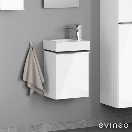 Geberit iCon umywalka toaletowa z szafką pod umywalkę Evineo ineo4 z 1 drzwiami z uchwytem 124736000+BE0215WH