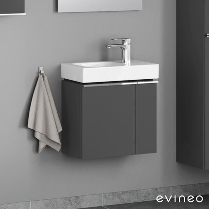 Geberit iCon umywalka toaletowa z szafką pod umywalkę Evineo ineo4 z 2 drzwiami z uchwytem 124053000+BE0217AN